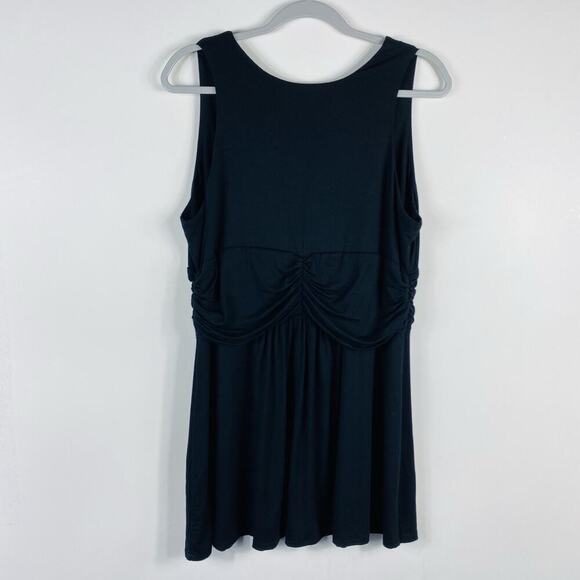 Karen Kane Plus Size 1X Sleeveless Knit Blouse Top Black - Picture 2 of 4